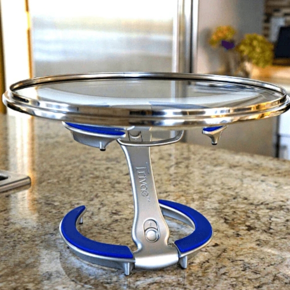 Trivae pot lid stand and Hot Pot Trivet, a Unique Multi Use Cake/Pot Stand Used - Picture 1 of 9